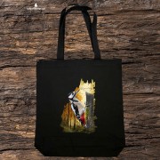 Dzięcioł duży - Dendrocopos major - Prezent dla ornitologa - Torba 2 ucha