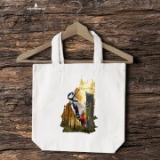 Dzięcioł duży - Dendrocopos major - Prezent dla ornitologa - Torba 2 ucha