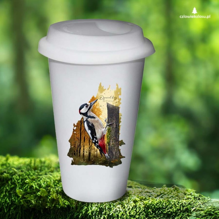 Dzięcioł duży - Dendrocopos major - Prezent dla ornitologa - Tumbler