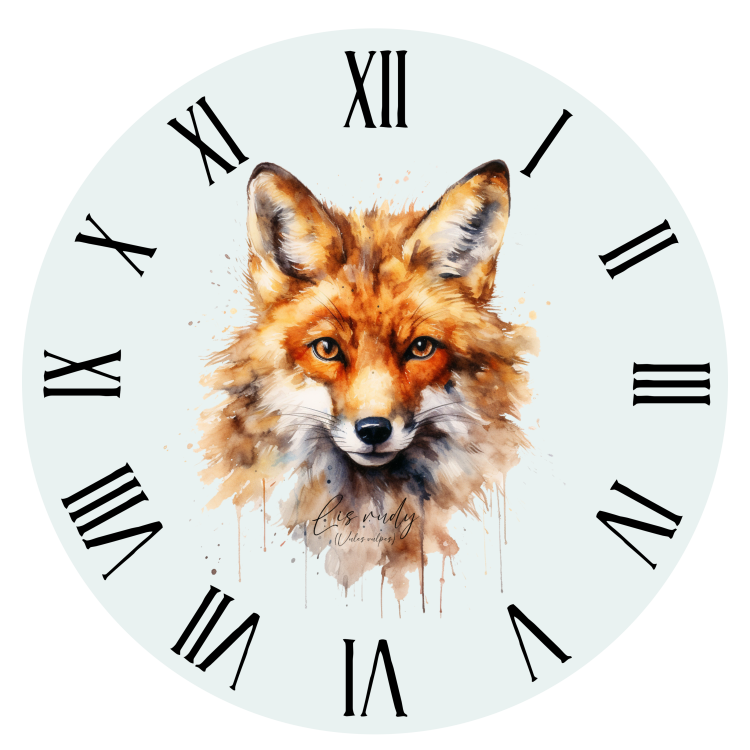 Głowa lisa - Lis rudy - Lis pospolity - Vulpes vulpes - Zegar