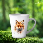 Głowa lisa - Lis rudy - Lis pospolity - Vulpes vulpes - Kubek latte