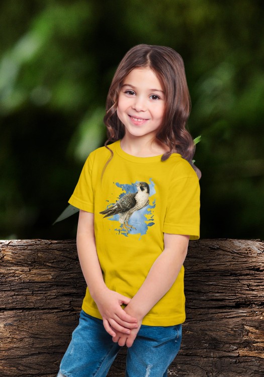 Sokół wędrowny - Falco peregrinus - Prezent dla ornitologa - Prezent dla przyrodnika - Koszulka dziecięca