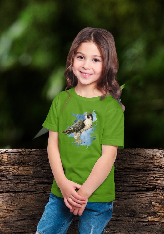 Sokół wędrowny - Falco peregrinus - Prezent dla ornitologa - Prezent dla przyrodnika - Koszulka dziecięca