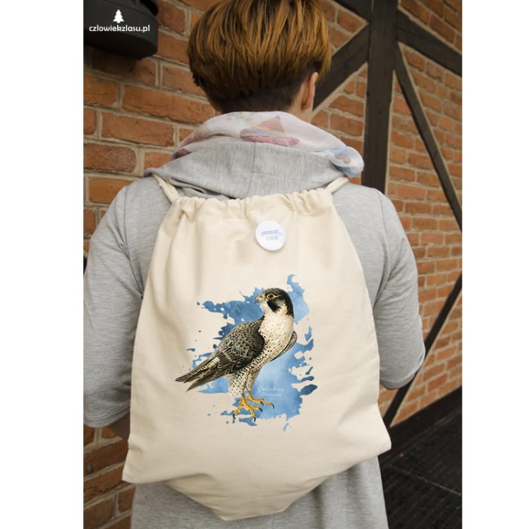 Sokół wędrowny - Falco peregrinus - Prezent dla ornitologa - Prezent dla sokolnika - Worek-Plecak