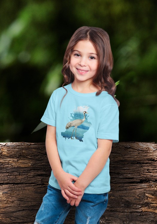Żuraw zwyczajny - Żuraw - Grus grus - prezent dla ornitologa - Prezent dla przyrodnika - Koszulka dziecięca