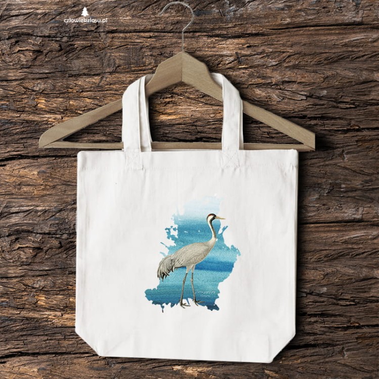 Żuraw zwyczajny - Żuraw - Grus grus - prezent dla ornitologa - Prezent dla przyrodnika - Torba 2 ucha