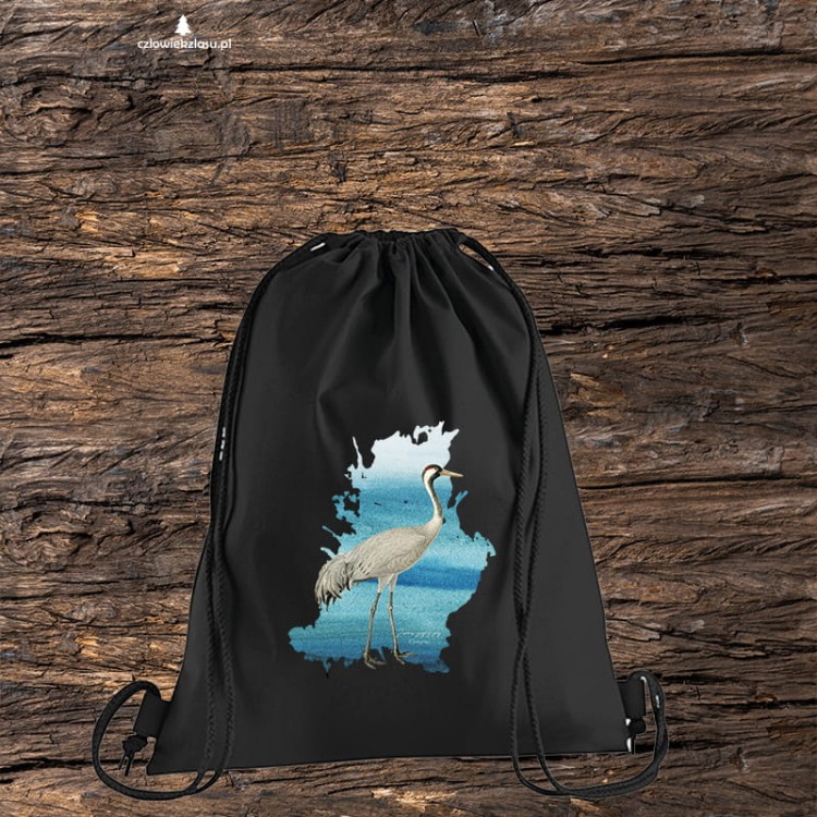 Żuraw zwyczajny - Żuraw - Grus grus - prezent dla ornitologa - Prezent dla przyrodnika - Worek-Plecak