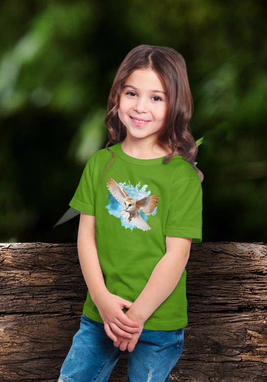 Płomykówka zwyczajna - Tyto alba - Sowa - Sowy Polski - Prezent dla ornitologa - Prezent dla przyrodnika - Koszulka dziecięca