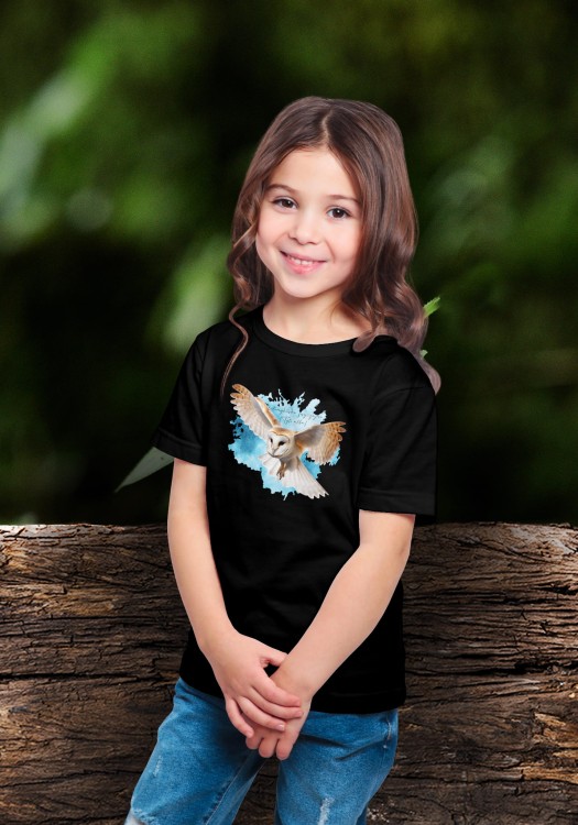 Płomykówka zwyczajna - Tyto alba - Sowa - Sowy Polski - Prezent dla ornitologa - Prezent dla przyrodnika - Koszulka dziecięca