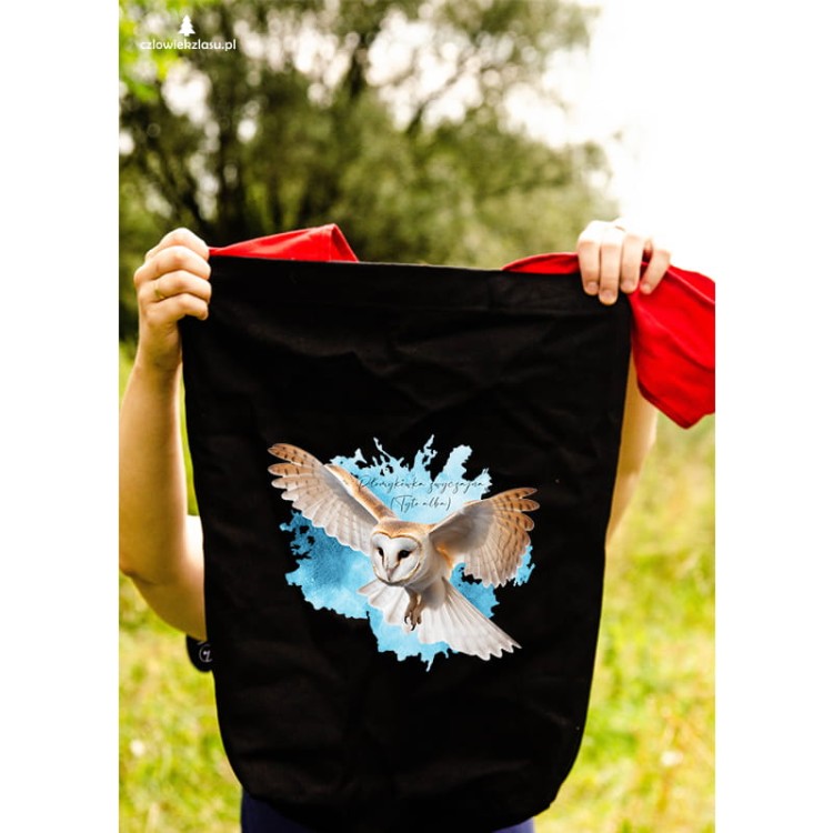 Płomykówka zwyczajna - Tyto alba - Sowa - Sowy Polski - Prezent dla ornitologa - Prezent dla przyrodnika - Torba na ramię