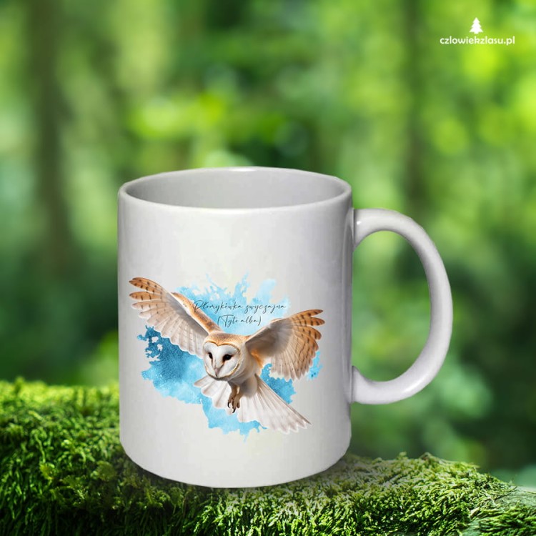 Płomykówka zwyczajna - Tyto alba - Sowa - Sowy Polski - Kubek z sową - Prezent dla ornitologa - Prezent dla przyrodnika - Kubek ceramiczny