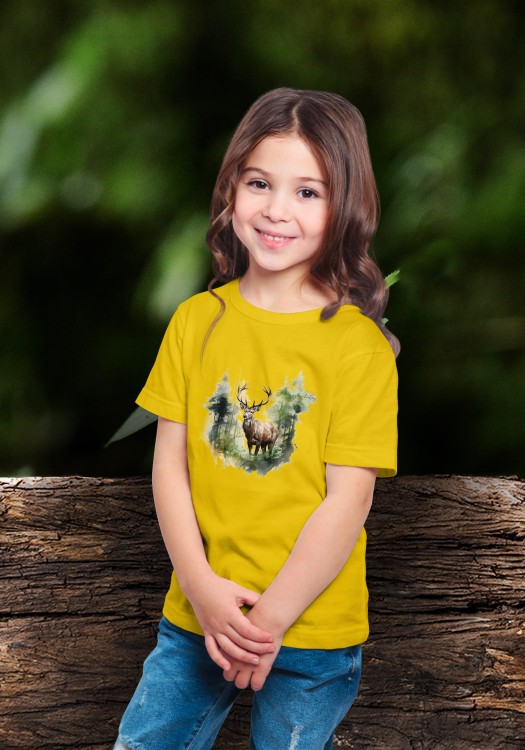 Jeleń szlachetny - Jeleń europejski - Cervus elaphus - Jeleń - Prezent dla zoologa - Prezent dla przyrodnika - Koszulka dziecięca - Koszulka z jeleniem