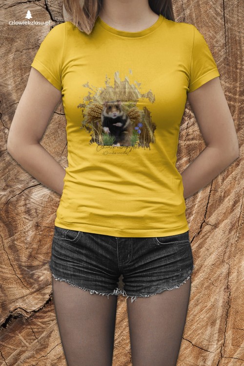 Chomik europejski - Cricetus cricetus - Pies ziemny - Prezent dla przyrodnika - Koszulka z chomikiem - koszulka z chomikiem europejskim - Człowiek z lasu - Gatunek parasolowy