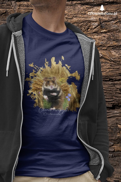 Chomik europejski - Cricetus cricetus - Pies ziemny - Prezent dla przyrodnika - Koszulka z chomikiem - koszulka z chomikiem europejskim - Człowiek z lasu - Gatunek parasolowy