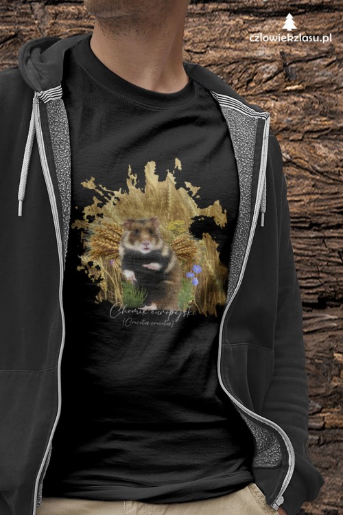 Chomik europejski - Cricetus cricetus - Pies ziemny - Prezent dla przyrodnika - Koszulka z chomikiem - koszulka z chomikiem europejskim - Człowiek z lasu - Gatunek parasolowy