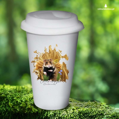 Chomik europejski - Cricetus cricetus - Pies ziemny - Prezent dla przyrodnika - Tumbler - Kubek z chomikiem europejskim - chomik - Człowiek z lasu