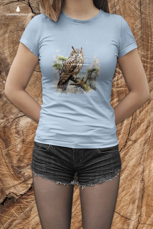 Uszatka - Asio otus - Prezent dla ornitologa - Prezent dla przyrodnika - Koszulka z uszatką - Człowiek z lasu
