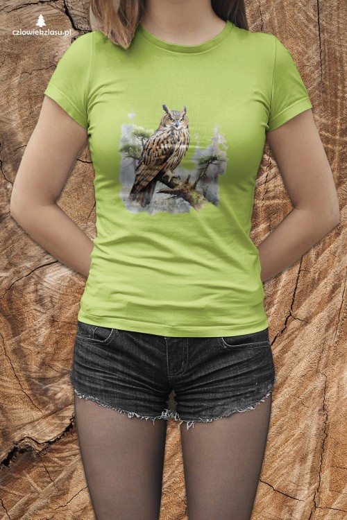 Uszatka - Asio otus - Prezent dla ornitologa - Prezent dla przyrodnika - Koszulka z uszatką - Człowiek z lasu