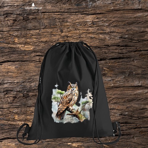 Uszatka - Asio otus - Prezent dla ornitologa - Prezent dla przyrodnika - Worek-Plecak