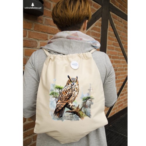 Uszatka - Asio otus - Prezent dla ornitologa - Prezent dla przyrodnika - Worek-Plecak