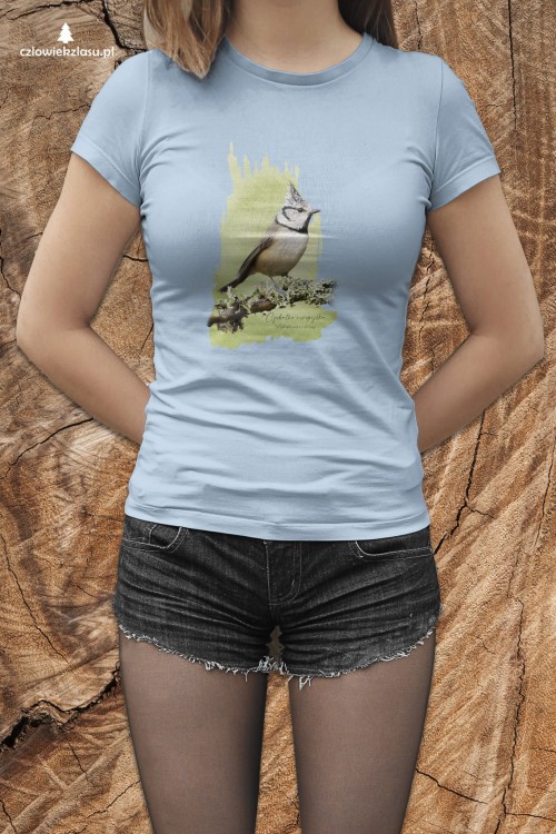 Czubatka europejska - Lophophanes cristatus - Sikorka - Sikorka czubatka - Prezent dla ornitologa - Koszulka