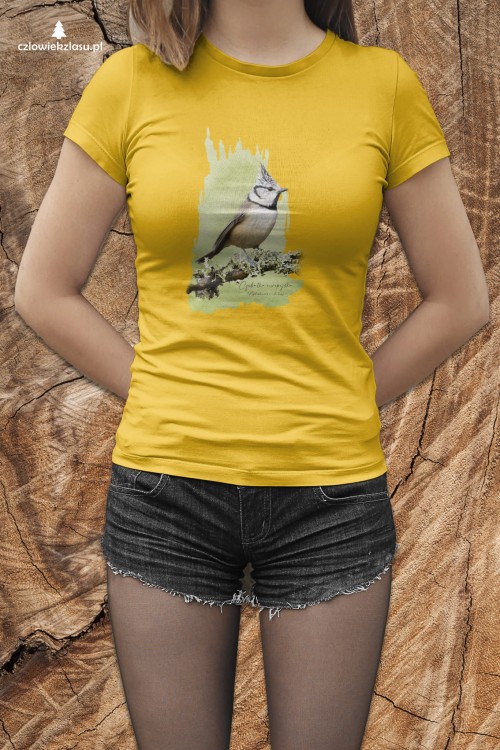 Czubatka europejska - Lophophanes cristatus - Sikorka - Sikorka czubatka - Prezent dla ornitologa - Koszulka