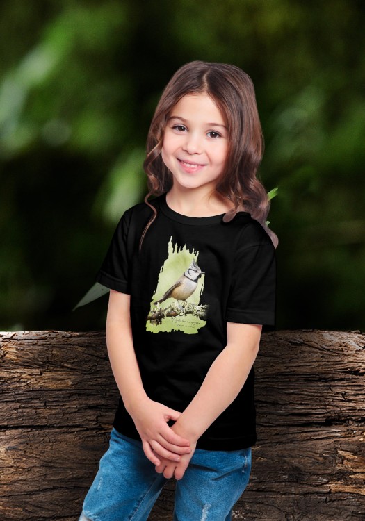 Czubatka europejska - Lophophanes cristatus - Sikorka - Sikorka czubatka - Prezent dla ornitologa - Koszulka dziecięca