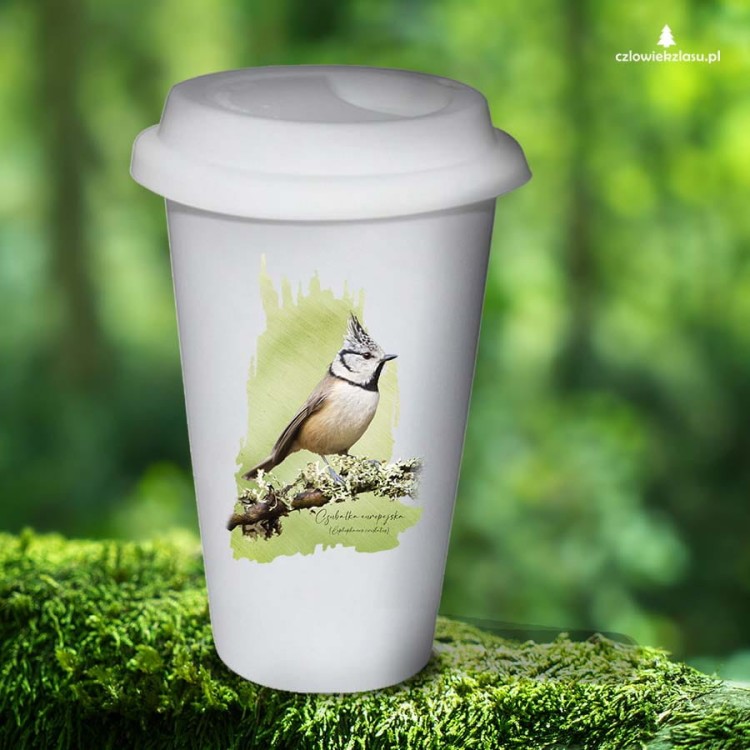 Czubatka europejska - Lophophanes cristatus - Sikorka - Sikorka czubatka - Prezent dla ornitologa - Tumbler