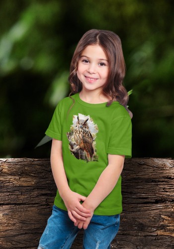 Uszatka - Asio otus - Prezent dla ornitologa - Prezent dla przyrodnika - Uszatka #2- Koszulka dziecięca