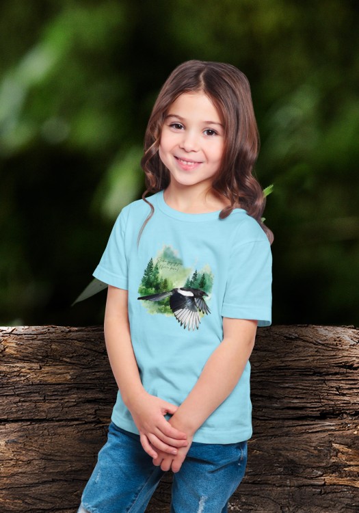 Sroka pospolita - Pica pica - Prezent dla ornitologa - Prezent dla przyrodnika - Sroka #3 - Koszulka dziecięca