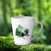 Sroka pospolita - Pica pica - Prezent dla ornitologa - Prezent dla przyrodnika - Sroka #3 - Kubek latte