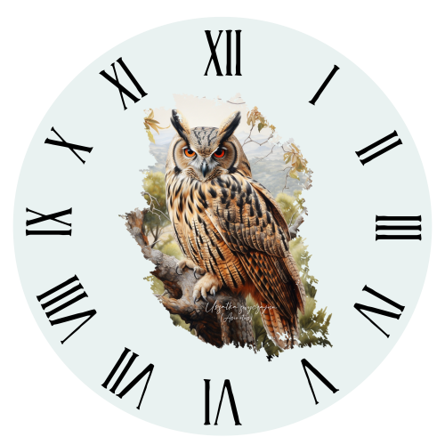 Uszatka - Asio otus - Prezent dla ornitologa - Prezent dla przyrodnika - Uszatka #2 - Zegar