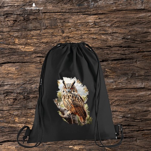 Uszatka - Asio otus - Prezent dla ornitologa - Prezent dla przyrodnika - Uszatka #2 - Worek-Plecak