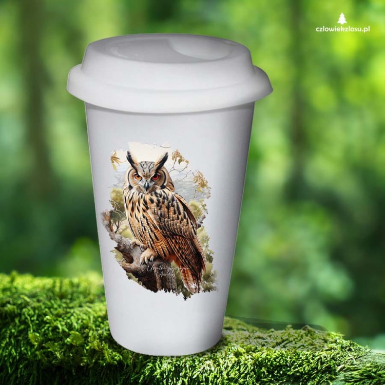 Uszatka - Asio otus - Prezent dla ornitologa - Prezent dla przyrodnika - Uszatka #2 - Tumbler