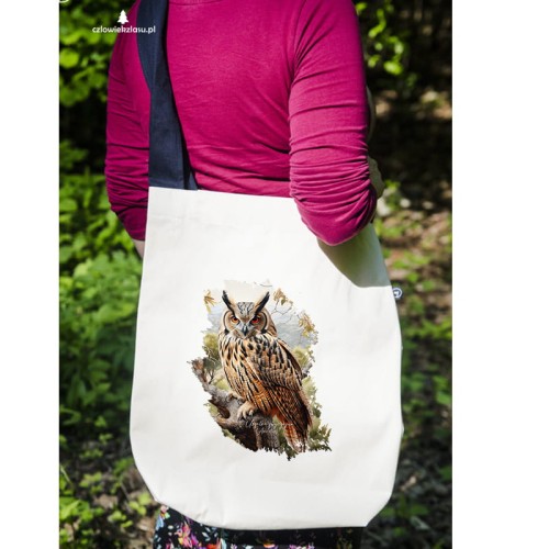 Uszatka - Asio otus - Prezent dla ornitologa - Prezent dla przyrodnika - Uszatka #2 - Torba na ramię