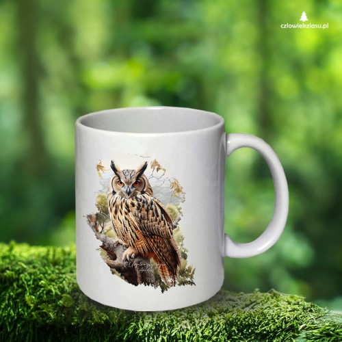 Uszatka - Asio otus - Prezent dla ornitologa - Prezent dla przyrodnika - Uszatka #2 - Kubek ceramiczny