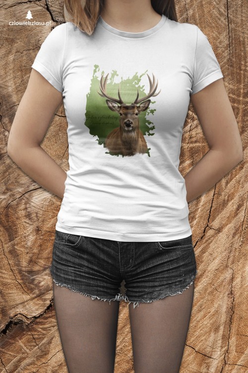 Jeleń szlachetny - Jeleń europejski - Cervus elaphus - Prezent dla przyrodnika - Jeleń #2 - Koszulka