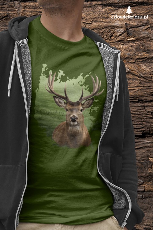 Jeleń szlachetny - Jeleń europejski - Cervus elaphus - Prezent dla przyrodnika - Jeleń #2 - Koszulka