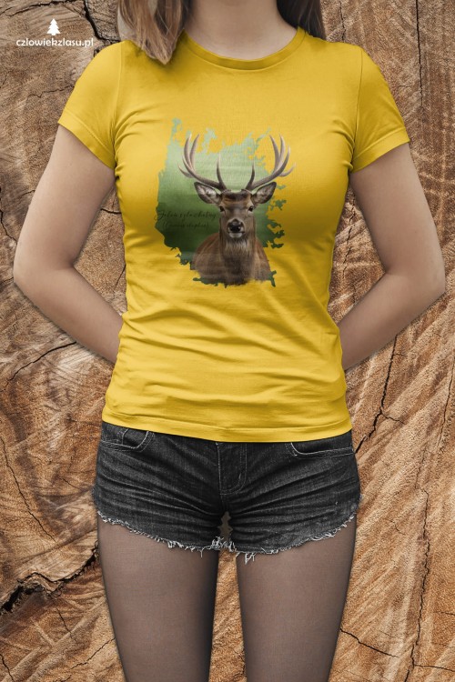 Jeleń szlachetny - Jeleń europejski - Cervus elaphus - Prezent dla przyrodnika - Jeleń #2 - Koszulka