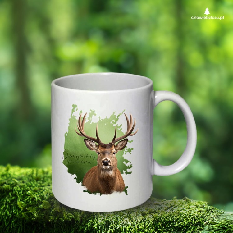 Jeleń szlachetny - Jeleń europejski - Cervus elaphus - Prezent dla przyrodnika - Jeleń #2 - Kubek ceramiczny