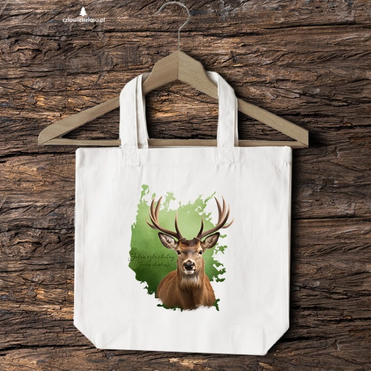 Jeleń szlachetny - Jeleń europejski - Cervus elaphus - Prezent dla przyrodnika - Jeleń #2 - Torba 2 ucha