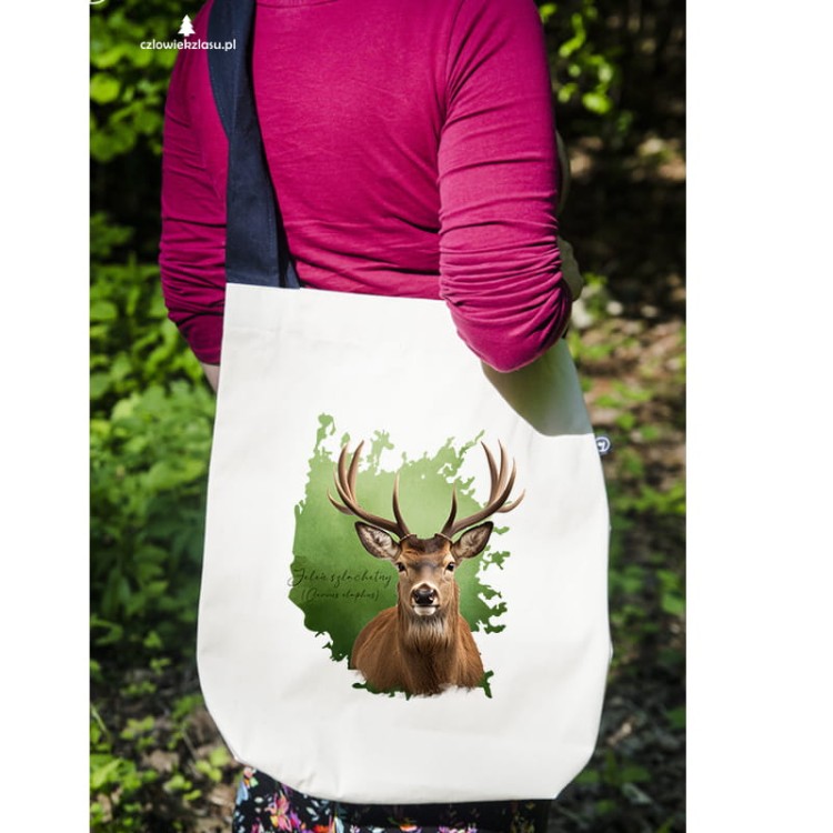 Jeleń szlachetny - Jeleń europejski - Cervus elaphus - Prezent dla przyrodnika - Jeleń #2 - Torba na ramię