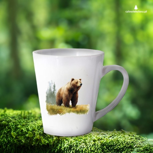 Niedźwiedź brunatny - Ursus arctos - Niedźwiedź - Prezent dla przyrodnika - Kubek latte