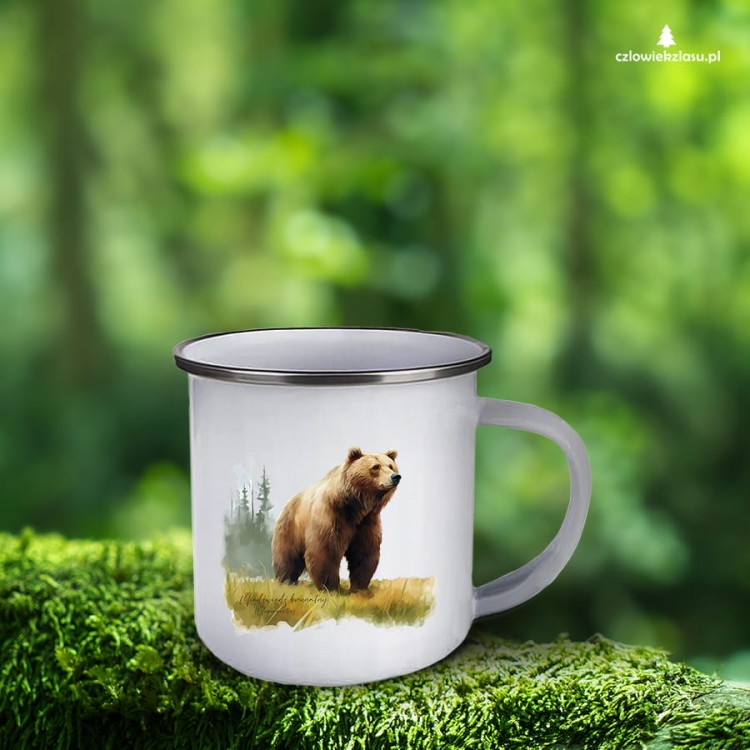 Niedźwiedź brunatny - Ursus arctos - Niedźwiedź - Prezent dla przyrodnika - Kubek emaliowany