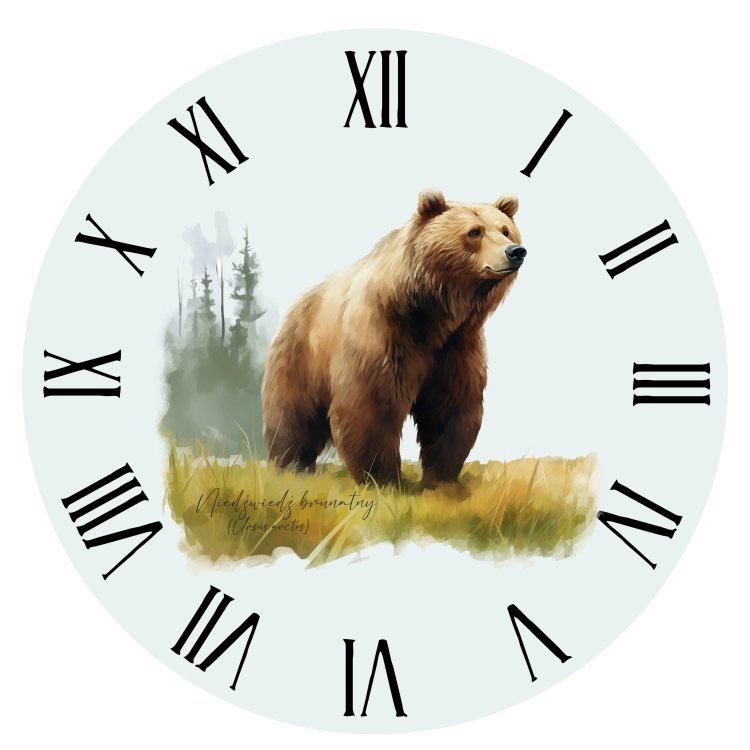 Niedźwiedź brunatny - Ursus arctos - Niedźwiedź - Prezent dla przyrodnika - Zegar