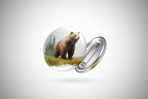 Niedźwiedź brunatny - Ursus arctos - Niedźwiedź - Prezent dla przyrodnika - Przypinka