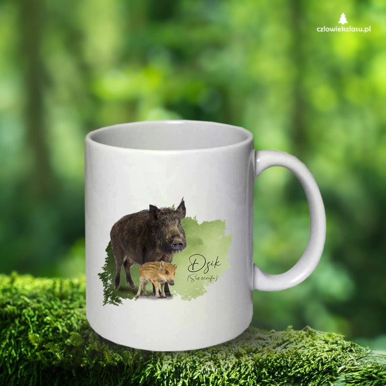 Dzik - Sus scrofa - Prezent dla przyrodnika - Prezent dla zoologa - Kubek ceramiczny