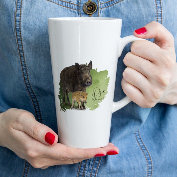 Dzik - Sus scrofa - Prezent dla przyrodnika - Prezent dla zoologa - Kubek latte