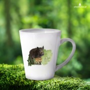 Dzik - Sus scrofa - Prezent dla przyrodnika - Prezent dla zoologa - Kubek latte