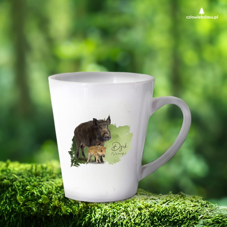 Dzik - Sus scrofa - Prezent dla przyrodnika - Prezent dla zoologa - Kubek latte